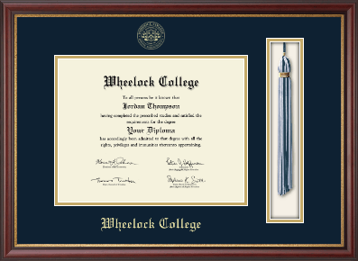 Wheelock College diploma frame - Tassel & Cord Diploma Frame in Newport