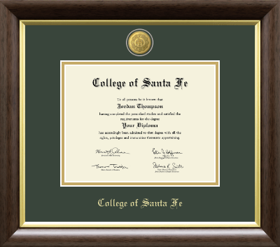 College of Santa Fe diploma frame - 23K Medallion Diploma Frame in Hampshire