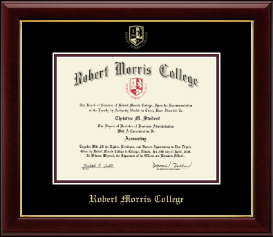 Robert Morris College in Illinois diploma frame - Gold Embossed Diploma Frame in Gallery