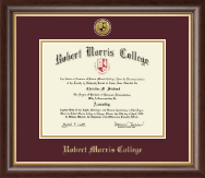 Robert Morris College in Illinois diploma frame - Gold Engraved Medallion Diploma Frame in Hampshire