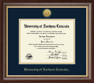 University of Northern Colorado Gold Engraved Medallion Diploma Frame in Hampshire