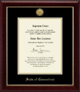 State of Connecticut certificate frame - Gold Engraved Medallion Certificate Frame in Gallery