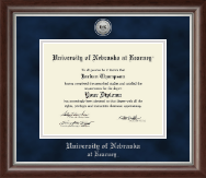 University of Nebraska Kearney Silver Engraved Medallion Diploma Frame in Devonshire