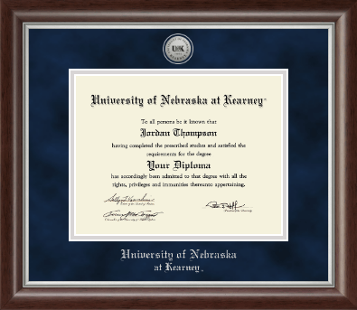 University of Nebraska Kearney diploma frame - Silver Engraved Medallion Diploma Frame in Devonshire