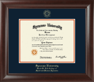 Syracuse University Gold Embossed Diploma Frame in Rainier