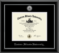 Eastern Illinois University Silver Engraved Medallion Diploma Frame in Onyx Silver