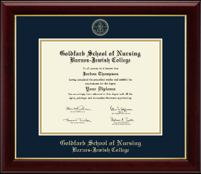 Goldfarb School of Nursing Barnes-Jewish College diploma frame - Gold Embossed Diploma Frame in Gallery