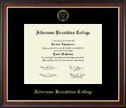 Alderson-Broaddus College Gold Embossed Diploma Frame in Studio Gold