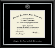 Stephen F. Austin State University Silver Embossed Diploma Frame in Onyx Silver