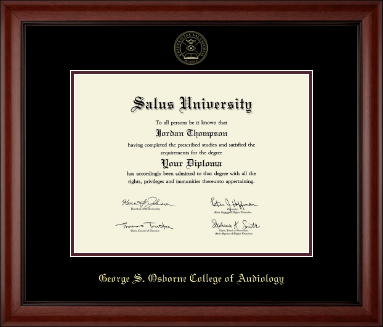 Salus University - George S. Osborne College of Audiology diploma frame - Gold Embossed Diploma Frame in Cambridge