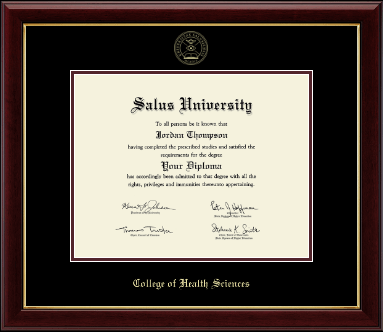 Salus University - College of Health Sciences diploma frame - Gold Embossed Diploma Frame in Gallery