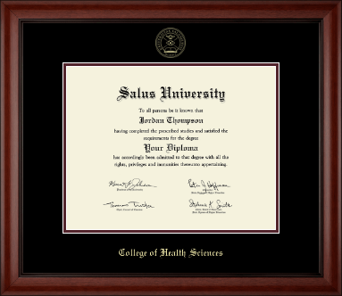 Salus University - College of Health Sciences diploma frame - Gold Embossed Diploma Frame in Cambridge