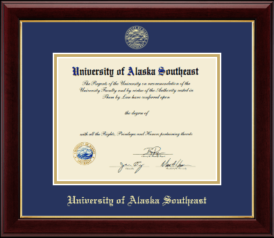 University of Alaska Southeast diploma frame - Gold Embossed Diploma Frame in Gallery