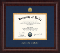 The University of Maine Orono Presidential Gold Engraved Diploma Frame in Premier