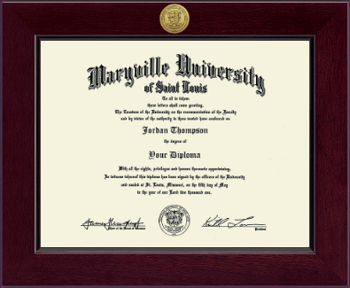Maryville University of St. Louis diploma frame - Century Gold Engraved Diploma Frame in Cordova
