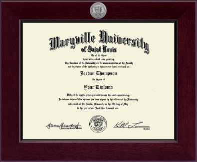 Maryville University of St. Louis diploma frame - Century Silver Engraved Diploma Frame in Cordova