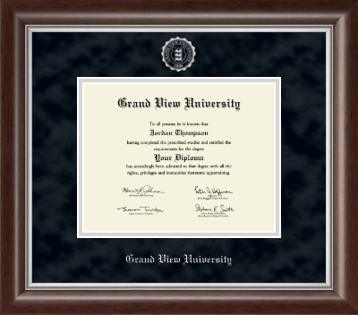 Grand View University diploma frame - Silver Embossed Diploma Frame in Devonshire