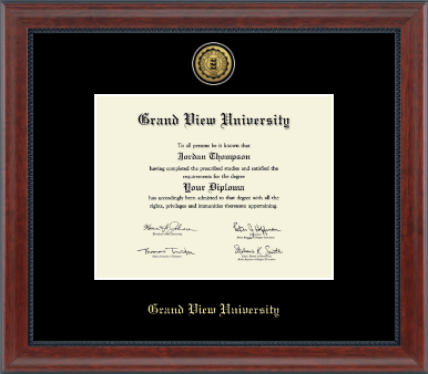 Grand View University diploma frame - Gold Engraved Medallion Diploma Frame in Signature