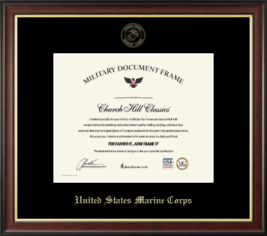 United States Marine Corps certificate frame - US Marines Honorable Discharge Certificate Frame in Studio Gold