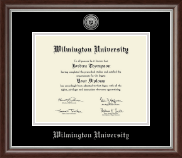 Wilmington University Silver Engraved Medallion Diploma Frame in Devonshire