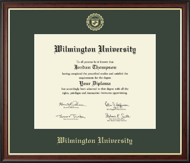 Wilmington University diploma frame - Gold Embossed Diploma Frame in Studio Gold
