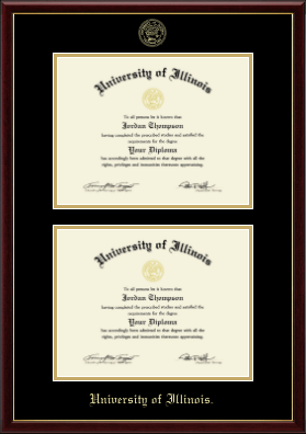 University of Illinois diploma frame - Gold Embossed Double Diploma Frame in Galleria
