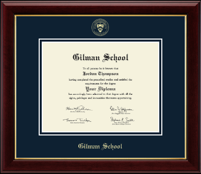 Gilman School diploma frame - Gold Embossed Diploma Frame in Gallery