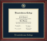 Elizabethtown College diploma frame - Masterpiece Medallion Diploma Frame in Kensington Gold