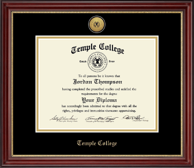 Temple College diploma frame - Gold Engraved Medallion Diploma Frame in Kensington Gold