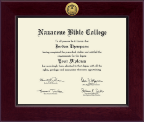 Nazarene Bible College diploma frame - Century Gold Engraved Diploma Frame in Cordova
