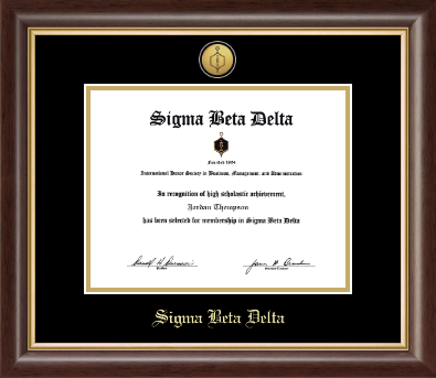 Sigma Beta Delta Honor Society certificate frame - Gold Engraved Medallion Certificate Frame in Hampshire