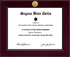 Sigma Beta Delta Honor Society certificate frame - Century Gold Engraved Certificate Frame in Cordova