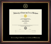 University of Science and Arts of Oklahoma Gold Embossed Diploma Frame in Regency Gold