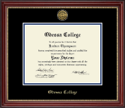 Odessa College Gold Engraved Diploma Frame in Kensington Gold