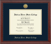 Indian River State College Gold Engraved Medallion Diploma Frame in Signature