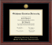 Oklahoma Christian University diploma frame - Gold Engraved Diploma Frame in Signature