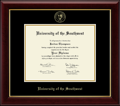 University of the Southwest diploma frame - Gold Embossed Diploma Frame in Gallery