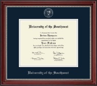 University of the Southwest diploma frame - Silver Embossed Diploma Frame in Kensington Silver