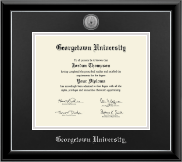 Georgetown University diploma frame - Silver Engraved Medallion Diploma Frame in Onyx Silver