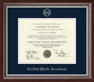 Certified Public Accountant certificate frame - Silver Embossed Certificate Frame in Devonshire