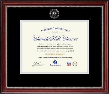 Magna Cum Laude Diploma Frames and Gifts diploma frame - Silver Embossed Magna Cum Laude Diploma Frame in Kensington Silver