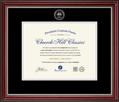 Cum Laude Diploma Frames and Gifts diploma frame - Silver Embossed Cum Laude Diploma Frame in Kensington Silver