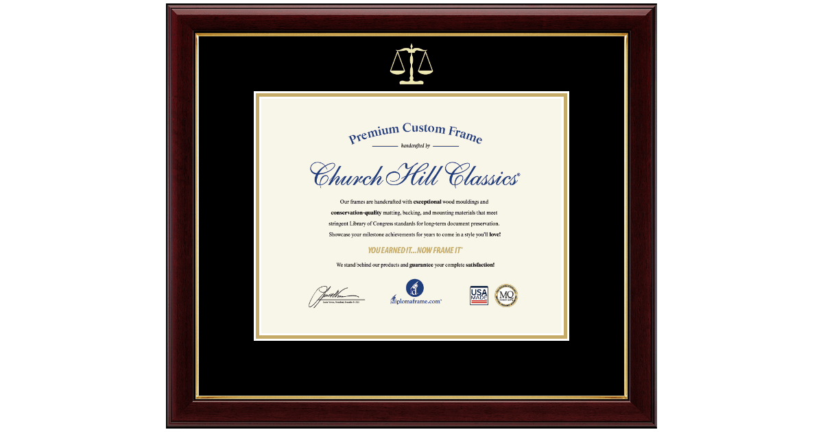 Gold Embossed Law School Diploma Frame 11 x 14 in Gallery Legal