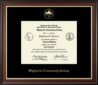 Wytheville Community College diploma frame - Gold Embossed Diploma Frame in Studio Gold