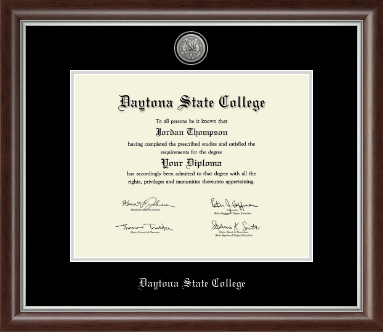 Daytona State College diploma frame - Silver Engraved Medallion Diploma Frame in Devonshire