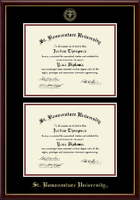 St. Bonaventure University Double Diploma Frame in Galleria