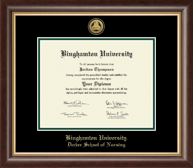 Binghamton University diploma frame - Gold Engraved Medallion Diploma Frame in Hampshire