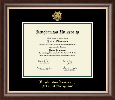 Binghamton University diploma frame - Gold Engraved Medallion Diploma Frame in Hampshire