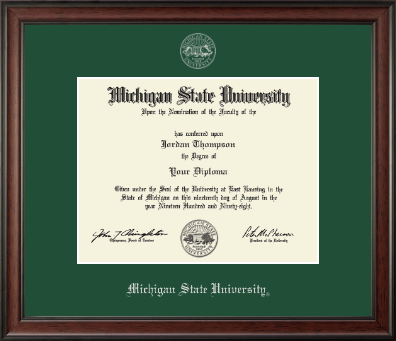 Michigan State University diploma frame - Silver Embossed Diploma Frame in Studio