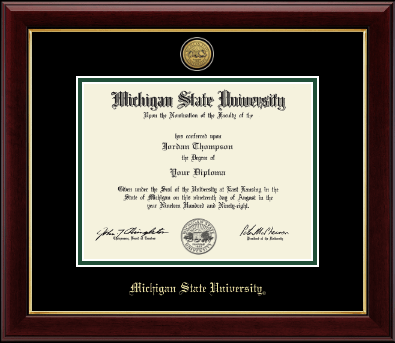 Michigan State University diploma frame - Gold Engraved Medallion Diploma Frame in Gallery